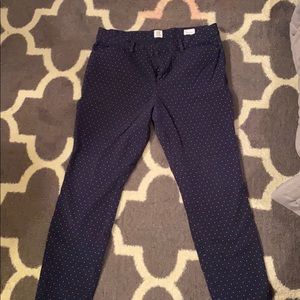 Navy blue polka dotted pants